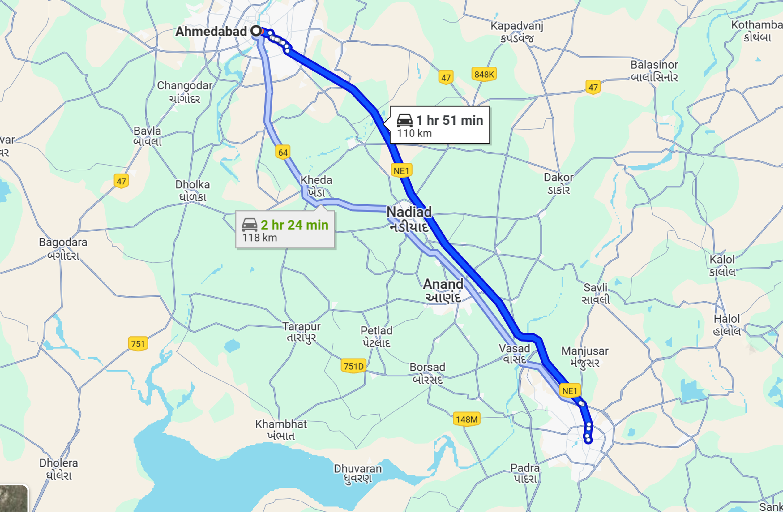Ahmedabad To Vadodara