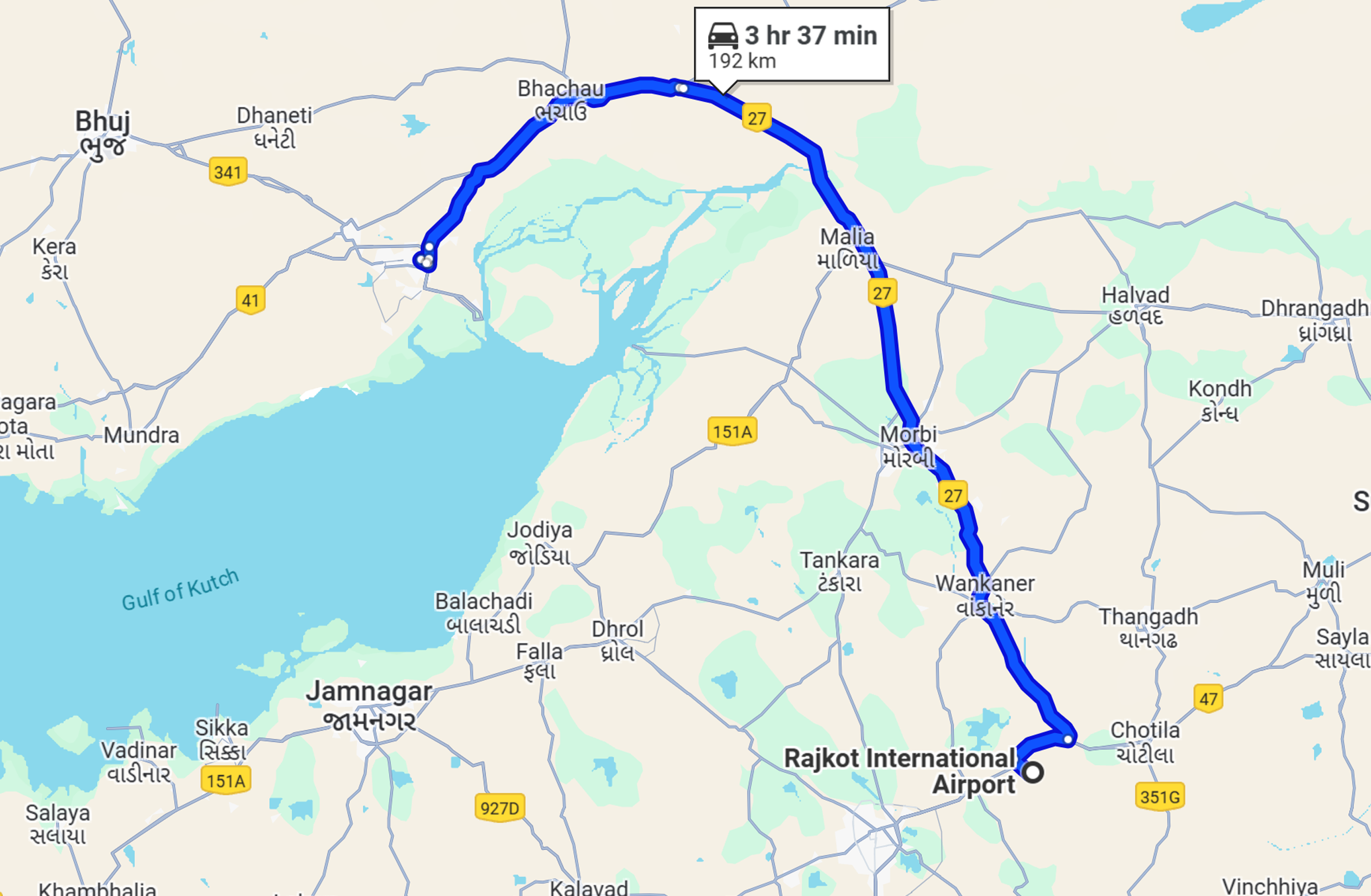 Hirasar International Airport Rajkot To Gandhidham