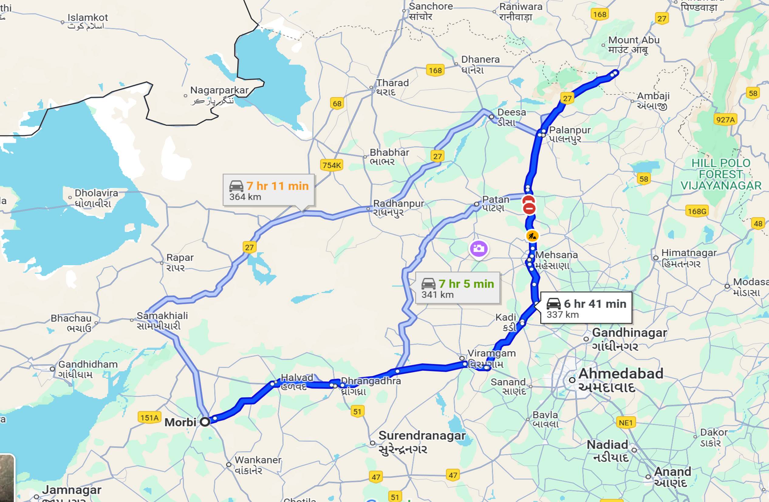 Morbi To Abu Road