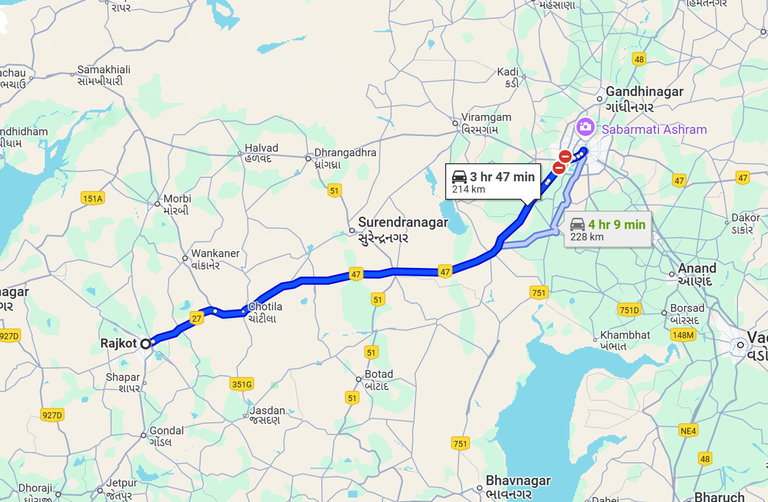 Rajkot To Ahmedabad