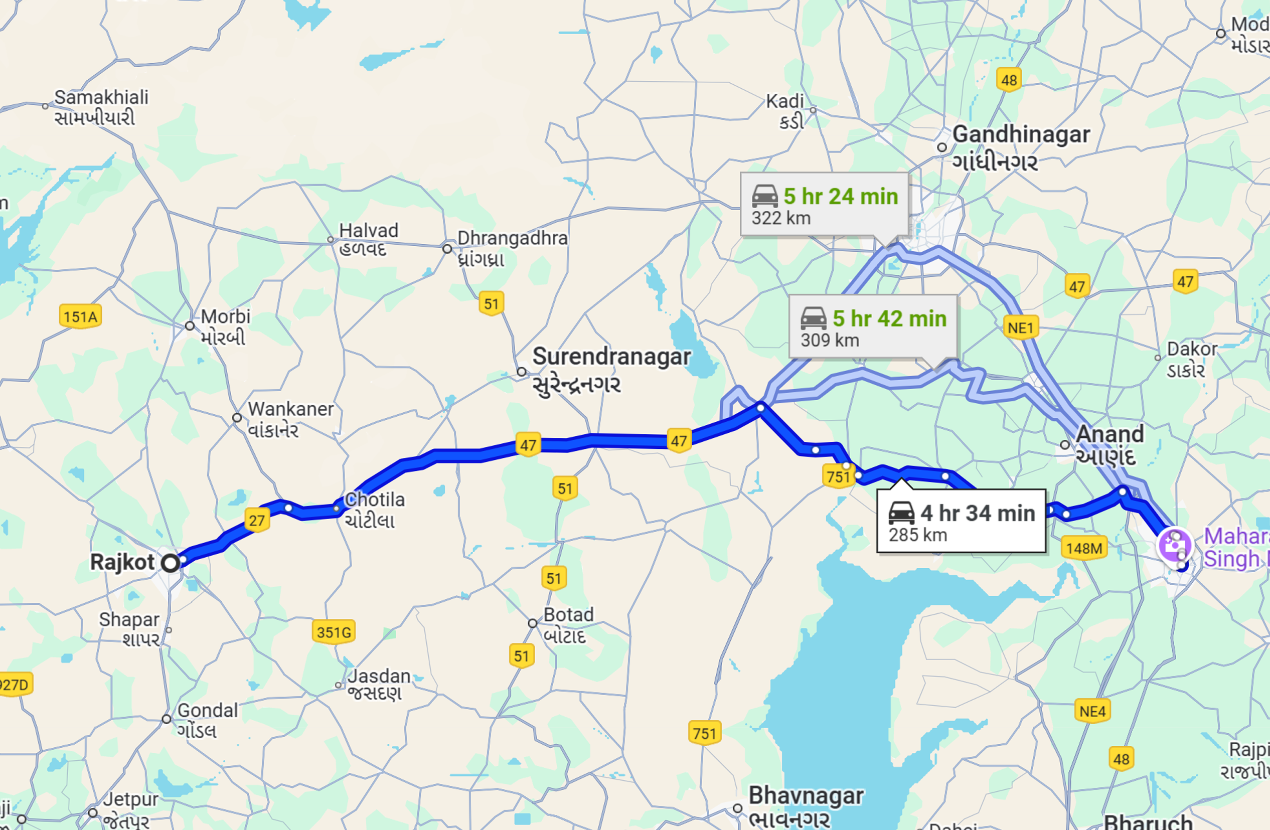 Rajkot To Vadodara